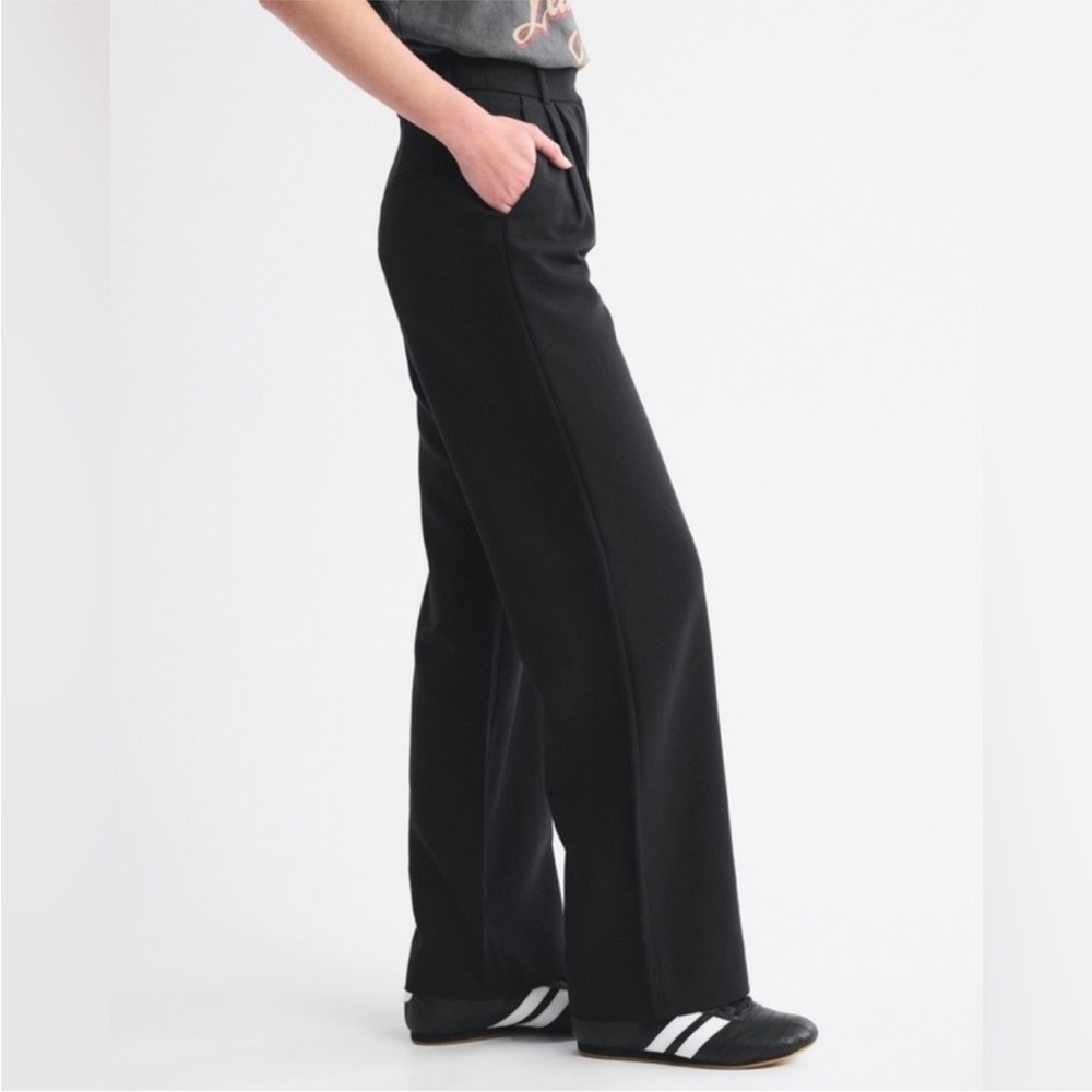 Abercrombie & Fitch Sloane Tailored Wide Leg Pants Black Size 27